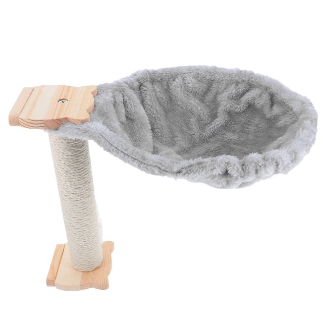 FESTFENDS 1Set Soft Grey Cat Hammock Hanging Bed Comfortable Lint Cat Tree Accessory