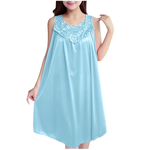 Tqcoqu Jupe d'Intérieur pour Femme à Col Rond, Couleur Unie, Ample et Confortable, Grande Taille