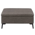thumbnail image 2 of CorLiving Linden Soft Fabric Upholstered Square Storage Ottoman with Metal Legs, 2 of 9