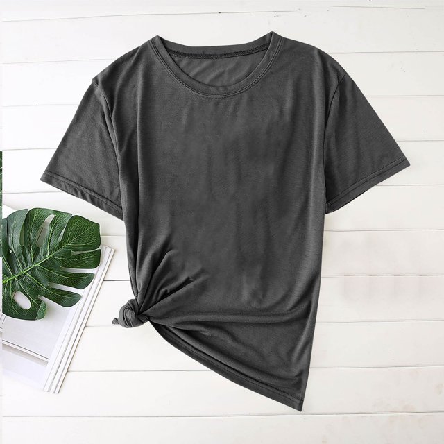 Styesk T-Shirts pour Homme Mode Décontractée Chemise Unie T-Shirt à Col Rond Haut à Manches Courtes Blouses
