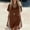 Brown, variant on Caywon Women's V-Neck Short Sleeve T-Shirt Dress, Relaxed Fit Cotton Linen Blend Casual Shift Dress with Side Pockets for Vacation, Beach & Everyday Wear