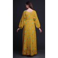 thumbnail image 3 of Bimba Robe Maxi à Manches Longues pour Femmes en Georgette Mousse Imprimée de Feuilles de Cactus, Taille Élastique - Grande, 3 of 5