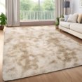 thumbnail image 2 of HOMERRY Fluffy Area Rug 8' x 10' Plush Fluffy Rugs Shaggy Carpet Rugs for Bedroom Living Room, Tie-dye Light Khaki, 2 of 2