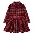 thumbnail image 1 of PMVFHDE Robes pour Filles - Robe pour Tout-Petits Enfants avec Ceinture Rayée à Carreaux Décontractée à Manches Longues Robe Chemise pour Filles pour Usage Quotidien Rouge, 9-10 Ans, 1 of 9