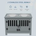 thumbnail image 4 of PawHut Bols Surélevés pour Chiens avec 2 Bols en Acier Inoxydable, Rangement, pour Chiens TG, Gris, 4 of 10
