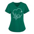 thumbnail image 2 of Heliisoer Women Short Tops Working Sleeve V-neck Uniform Solid Color Pocket Blouse, 2 of 4