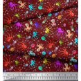 thumbnail image 2 of Soimoi Poly Georgette Fabric Dot,Octopus & Jellyfish Ocean Print Fabric by The Yard 52 Inch Wide, 2 of 3
