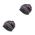 thumbnail image 2 of Maytalsory Bonnet Hijab Ethnique Imprimé Floral Turban Coloré Réglable Protection des Oreilles Accessoires de Style Bonnet Bleu Floral 2Set, 2 of 6