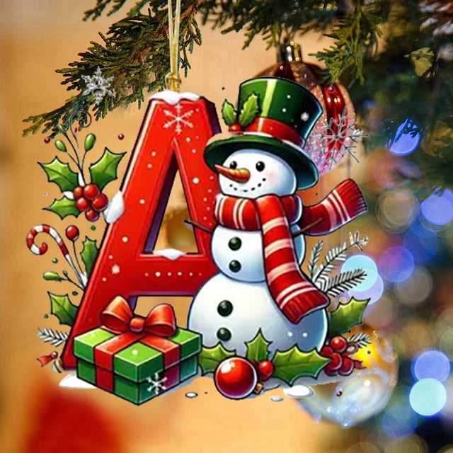 Matoen12 26 Letters Christmas Tree Decoration Pendant Christmas Tree Ornaments Personalized DIY Christmas Ornaments Christmas Decoration Xmas Tree Hanging Decor Feature