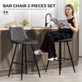 thumbnail image 4 of HOMCOM Bar Stools Set of 2, Counter Height, 27.25" Kitchen Stools, Black, 4 of 10