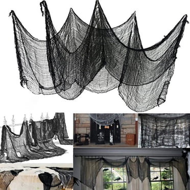 TopLLC Fall Decor Halloween Ghost Festival Decoration Gauze Black Gauze Bar Haunted House Atmosphe for Halloween Decoration