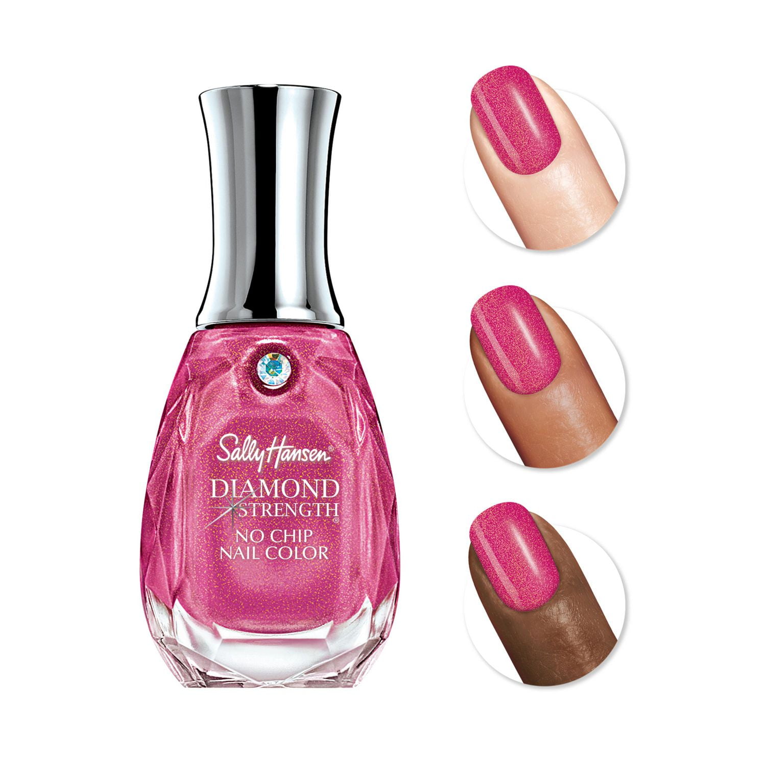 Sally Hansen Vernis à ongles Diamond Strength®, infusé de véritables microdiamants & platine, 10 jours de protection contre les cassures & fissures
