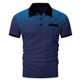 thumbnail image 4 of Male Spring and Summer Workout T Shirts for Men Breathable Short Sleeve T Men Tall Shirts Shirt Solid Color Button Man Shirt Lapel Pocket Bottoming Shirt, 4 of 4