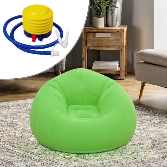 Inflatable Football Sofa for Adults Lazy Lounger Chair with Entertainment Stool PVC Sports Theme Couch for Living Room,Game Room,Man Cave,Indoor Outdoor Use Includes Air Pump