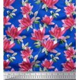 thumbnail image 1 of Soimoi Poly Georgette Fabric Leaves & Lotus Floral Fabric Prints by Yard 42 Inch Wide, 1 of 5