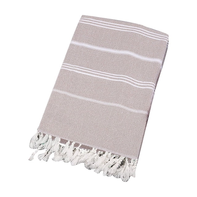 Serviette de Plage Turque Antiadhésive Motif Rayé Sable pour Adultes Châle de Sauna Extérieur