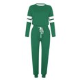 thumbnail image 5 of Survêtements Deux Pièces pour Femmes, Ensemble Décontracté à la Mode pour Femmes, Ample, Imprimé, à Manches Longues, Col Rond, avec Cordon de Serrage, Tenue de Course Deux Pièces, Ensemble S-31 Vert 4TG, 5 of 5