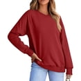 thumbnail image 1 of Chandails en Molleton Col en V pour Femmes Manches Longues Décontractées Tops Pull Oversize, 1 of 5