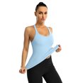 thumbnail image 3 of Charmo Women's Scoop Neck Ribbed Tank Tops Slim Straps Cropped Tops Built in Bra, 3 of 5