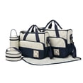 thumbnail image 1 of Waterproof Diaper Nappy Changing Bag Set Large Capacity Diaper Bag Stylish Easy To Clean Eco-friendly Polyester dark blue, 1 of 9