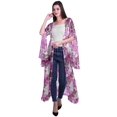 thumbnail image 2 of Moomaya Cardigan Long en Georgette de Viscose Imprimée à Manches Fendues pour Femmes, 2 of 5