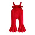 thumbnail image 1 of AherBiu Toddler Girls Romper Fall Fleece Sleeveless Baby Jumpsuit Ruffle Bell Bottom Pants Overalls, 1 of 4