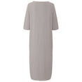 thumbnail image 3 of Innerwin Robe Midi Simple Robes pour Femmes Plage Col Rond Confortable Gris P, 3 of 4