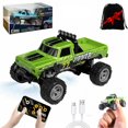 thumbnail image 1 of Mini Rc Monster Truck  1/64 Scale Monster Truck with Lights  2.4Ghz Remote Control Car Rechargeable Mini Monster Truck Rc  Alloy Rc Semi Truck for Kids Gifts  Speed Adjustable, 1 of 7