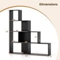 thumbnail image 3 of Gymax Bibliothèque à 4 Niveaux avec 6 Cubes de Rangement, 64 Po de Hauteur, Escalier Géométrique Moderne, 3 of 9