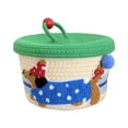 thumbnail image 2 of FcBaudy Cute Storage Basket With Rope Cover Hand Woven Basket And Souvenir Snack Toy Storage Box Cotton storage basket, 2 of 6