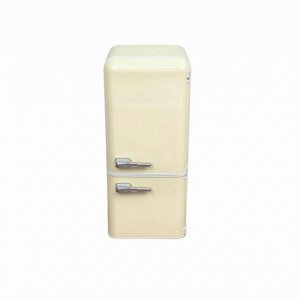 Kowaku Dollhouse Réfrigérateur intérieur lumière Miniature Réfrigérant porte ouverte Dollhouse Fridge, Jaune