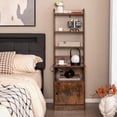 thumbnail image 4 of Gymax Nightstand Bedside End Side Table Bookshelf w/ Charging Station Rustic Brown, 4 of 10