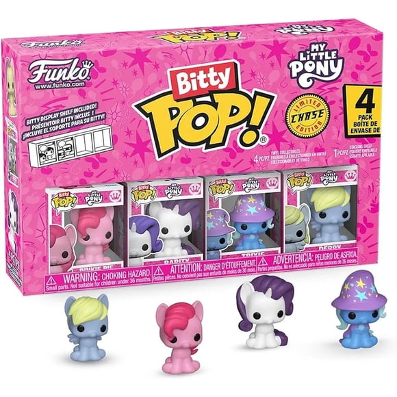 Funko Bitty Pop!: My Little Pony - Pinkie Pie/Rareté/Ttrixie/aléatoire Lot de 4 Figurines Bitty en Vinyle