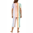 thumbnail image 4 of Rbaofujie Ensembles de Pyjama pour Femmes T-Shirt de Nuit à Col Rond à Imprimé Dégradé à Manches Courtes et Ensembles de Pantalons Vêtements de Détente Pyjamas avec Poches Robes de Nuit et Tenues de Sommeil, 4 of 6