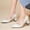 White, variant on Bmisegm Fashion Autumn Women Casual Shoes High Heel Chunky Heel Pointed Toe Solid Color Shallow Mouth Slip OnCasual Shoes for Women Beige 40