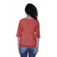 thumbnail image 3 of Moomaya Blouse Ethnique en Coton Peplum Col en V pour Femmes, 3 of 6