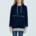 thumbnail image 2 of Penkiiy Chandails à Capuchon pour Femmes Mode Femmes Décontracté Fermeture Éclair Col Roulé Manches Longues Blouse Pull Tops Bleu Foncé Vêtements Y2K, 2 of 5