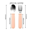 thumbnail image 2 of First-Grade Kids Cutlery Set,2 Pcs Safe Fork & Spoon,Silicone Grip,BPA-Free,Easy-Grip Design,Durable for Toddlers,Mealtime Utensils for Baby & Preschoolers,PENDANE,Pink, 2 of 9