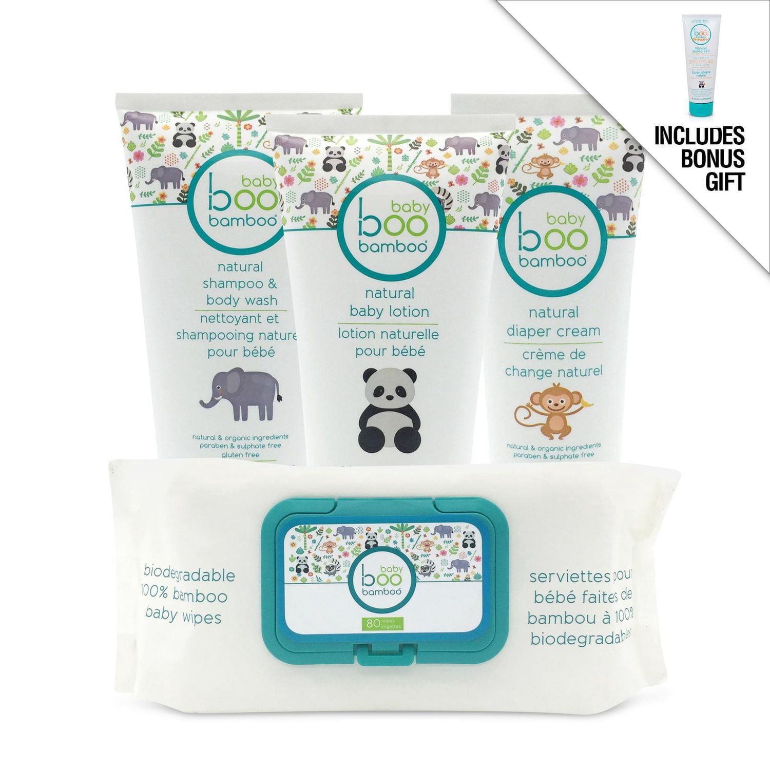 Baby Boo Bamboo All Natural Bundle + Bonus Gift – Baby SPF 40 Sunscreen Lotion