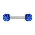 thumbnail image 2 of Pair of Nipple Rings Piercing Barbell w/ Ferido CZ Gem Ends - 9 Colors Available, 2 of 9