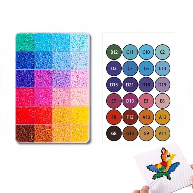 Complete Perler Beads Craft Kit with Iron Tool, DIY Fuse Bead Refill Supplies for Kids Adults, Beads & Templates for Making Pixel Art, Handmade Gift & Activity Set