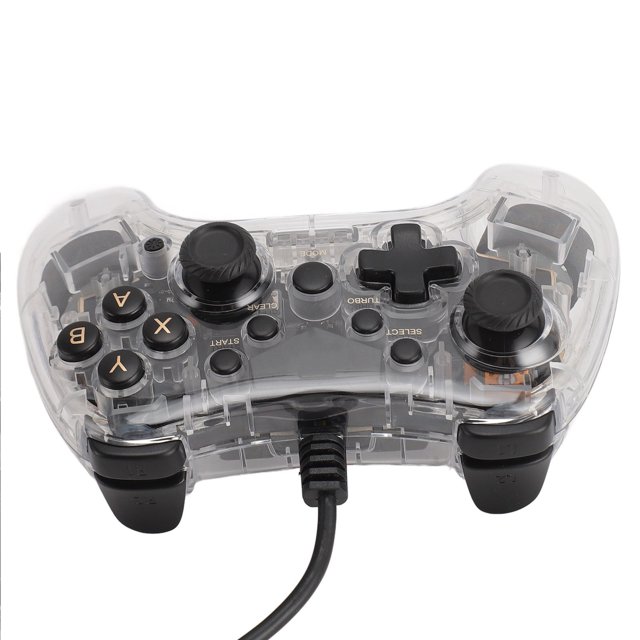 Wired Controller, Game Controller Wake Up Function Ergonomic Burst Dual Vibration 6 Axes Gyroscope Prevent Slip for Console