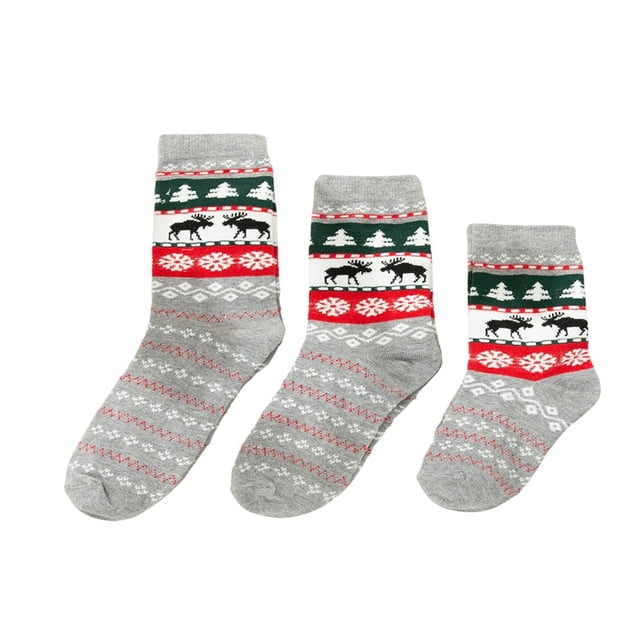 Christmas Parent-Child Stockings Tights Snowflake Santa Claus Print Pattern Family Matching Socks Adult Kid Warm Accessory