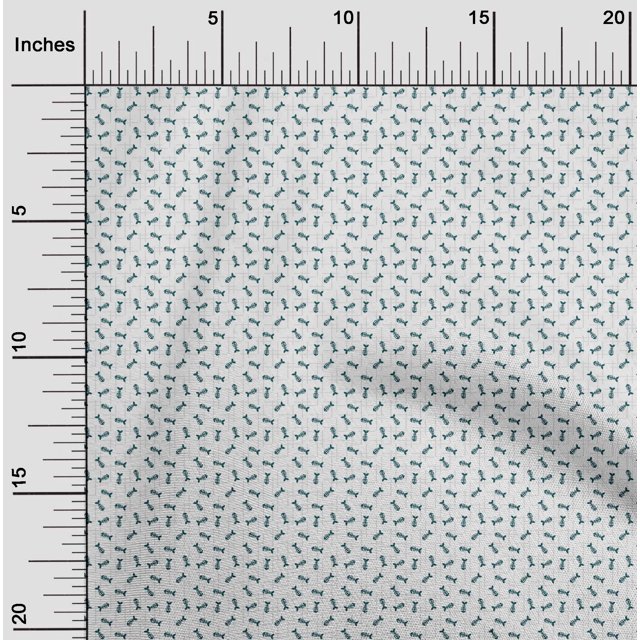 oneOone Cotton Poplin Fabric Fish Skeleton Ocean Printed Craft Fabric BTY 56 Inch Wide