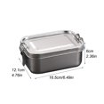 thumbnail image 3 of Stainless Steel Double Layer Lunch Compartment Lunch Student Cereal Container Clear Food Storage Containers Large Glass Storage Containers with Lids Rice Container Storage Containers with Drawers, 3 of 3