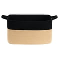 thumbnail image 2 of Woven Storage Basket 50L Small Laundry Baskets Blanket Hamper Living Room Rectangle Rope Baskets For Toy With Handles, 2 of 9