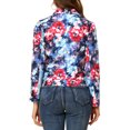 thumbnail image 3 of INSPIRE CHIC Women's Fitted Blazer Notch Lapel Printed Open Front Work Suit Jacket S Blue-Flower, 3 of 7