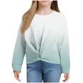 thumbnail image 4 of Plebaso Chandail à Manches Longues pour Filles avec Torsade à l'Avant, Imprimé pour Garçons, Col Ras du Cou, Décontracté, Léger, Chandail à Enfiler, Hauts pour Enfants, 4 of 7