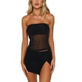 thumbnail image 1 of Fortune Women Tube Top Strapless Backless Tulle Patchwork Vest, 1 of 9
