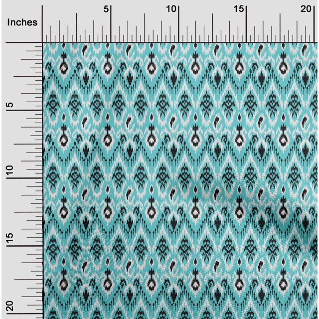 oneOone Cotton Poplin Fabric Paisley & Chevron Ikat Decor Fabric Printed BTY 56 Inch Wide